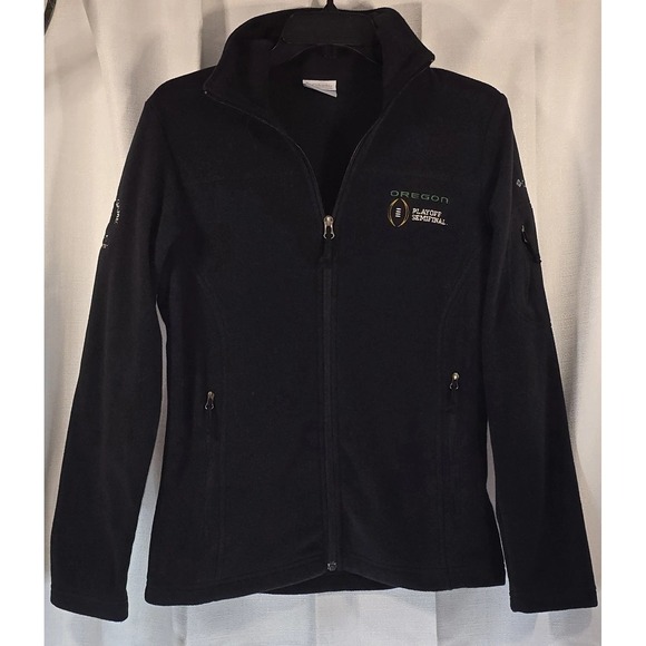Columbia Black Oregon Ducks Jan 2020 Rose Bowl Full Zip Fleece Jacket Size Small - Picture 1 of 13